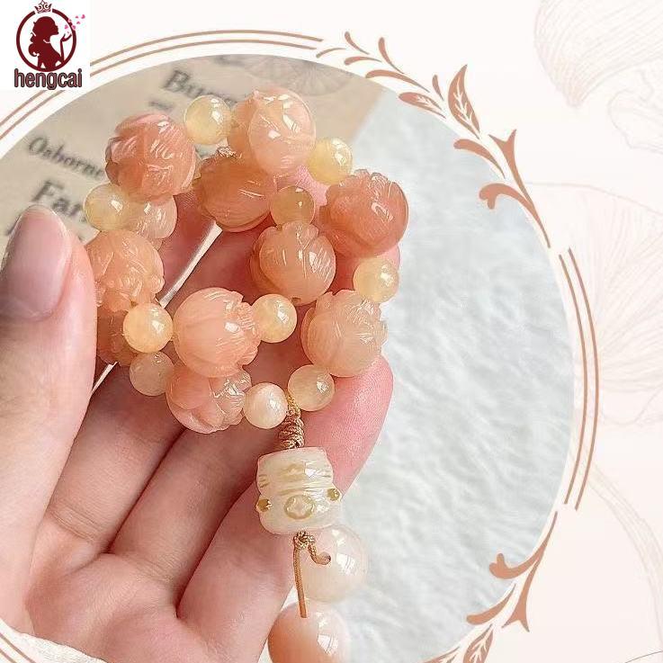 Vòng tay chạm khắc Koi hoa đào phong cách Trung Quốc dành cho học sinh