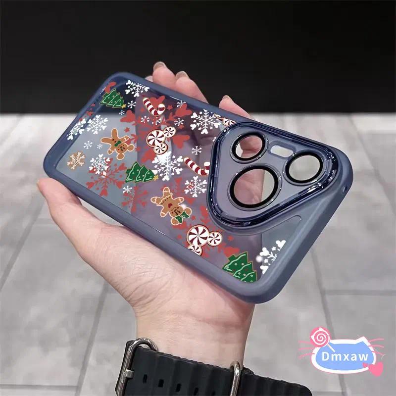Ốp Điện Thoại Cây Giáng Sinh Bông Tuyết Dễ Thương Cho Samsung Galaxy S25 Edge S24 S23 S22 S21 S20 Plus Lite FE Note 20 Ultra S25 + S24 + 5G 4G Vỏ Hoa Ống Kính Kính Kính Chống Sốc Vỏ Cứng