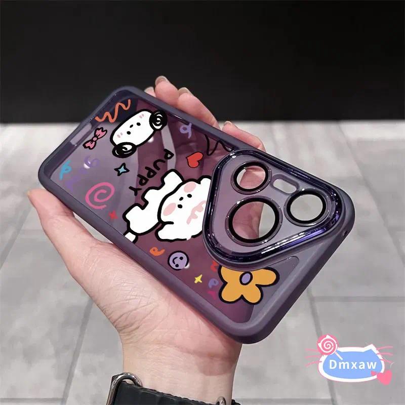 Ốp Điện Thoại Hình Chó Trắng Graffiti Dễ Thương Cho Motorola Moto Edge 70 60 60S 50 Ultra Pro Fusion 40 S50 Neo G Stylus 5G E15 E14 G15 G14 G05 G04 G4S Ống Kính Hoa Kính Vỏ Cứng