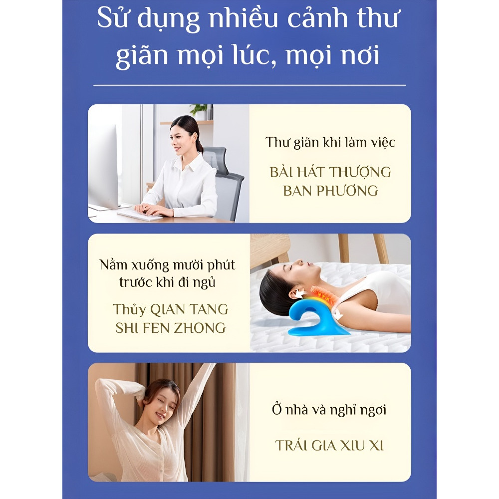 Chất Lượng Gối Massage Cổ Ergonomic Hình Chữ C Hỗ Trợ Thư Giãn Vai Gáy