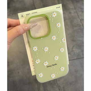 Ốp Lưng Hoa Nhỏ Mờ Cho iPhone 15 Plus 14 13 Pro Max Màu Kẹo Vỏ Điện Thoại Silicon Ốp Lưng