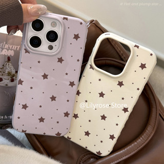 Ngôi sao nâu tối giản Thích hợp cho vỏ điện thoại Apple 17, IPhone 15 mềm, 16 Pro Max Full Cover chống rơi