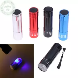 PUSKY 1 Cái 50LM 395nm Đèn Phát Hiện UV Đèn Pin 9 LED UV Đèn Đen Ngoài Trời Di Động Chiếu Sáng Dụng Cụ Đi Bộ Đường Dài VN