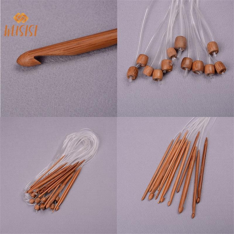 [WUSISI] 1,2m 48 "12 Kích cỡ khác nhau / bộ Móc móc kim tre Carbonized Tunisia MỚI