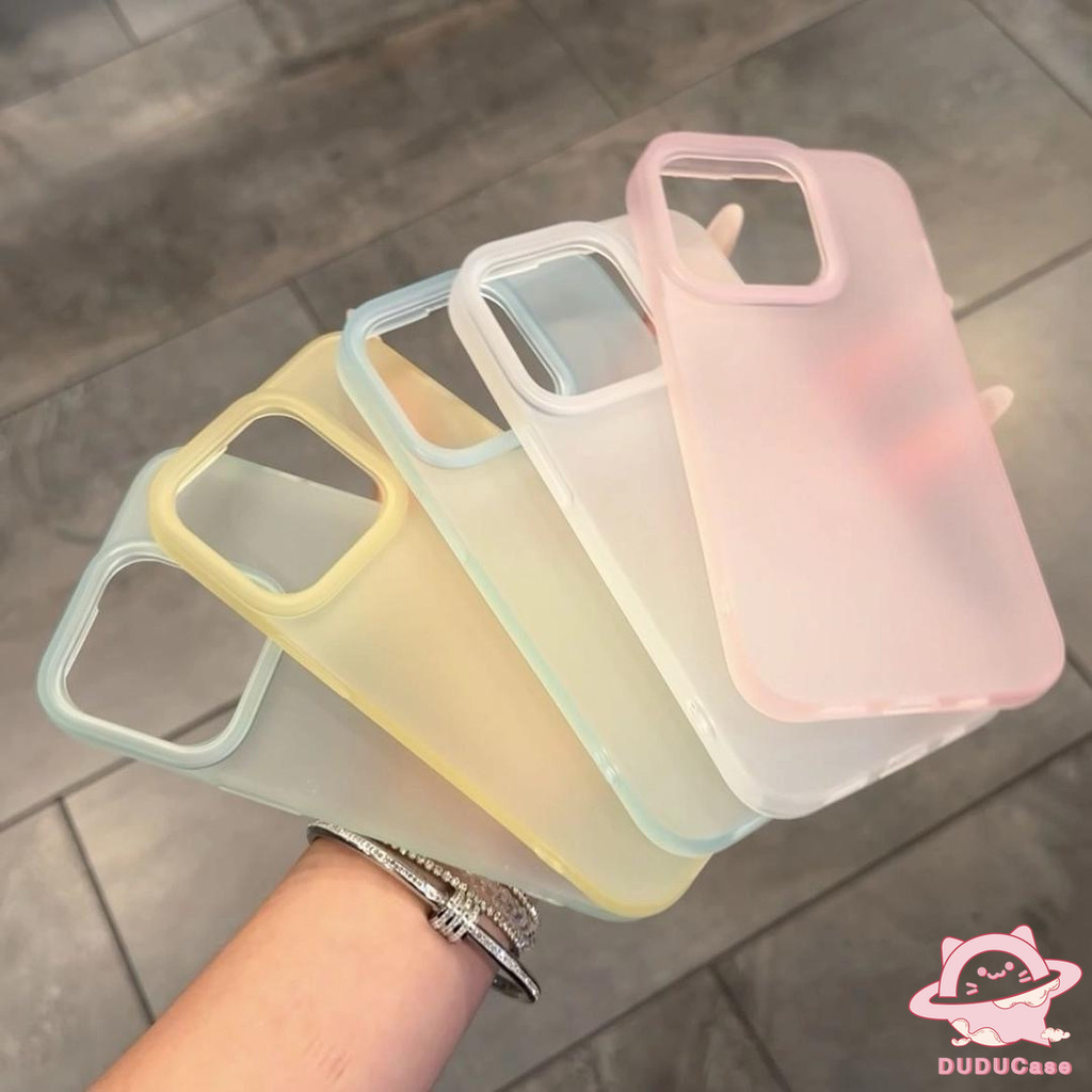 Ốp Mềm Mờ Lỗ Lớn Sang Trọng Màu Trơn Thời Trang Tương Thích Cho IPhone 13 11 17 12 Pro Max 7 Plus 16 14 15 Pro Max XS MAX 8 6s 6 Plus XR X SE 2020 Ốp Lưng Trong Suốt Thời Trang