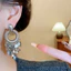 Bông tai tua rua sequin họa tiết kim bạc, phù hợp xu hướng châu Âu và Mỹ