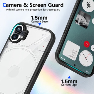 For Nothing Điện thoại Nothing Phone 1 Ốp lưng cứng trong suốt Khung silicon mềm Chống rơi Vỏ mỏng chống sốc