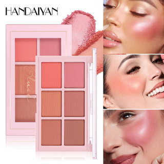 Bảng phấn má hồng mờ Hui.Six-Color HANDAIYAN Bảng sửa chữa má hồng màu tự nhiên