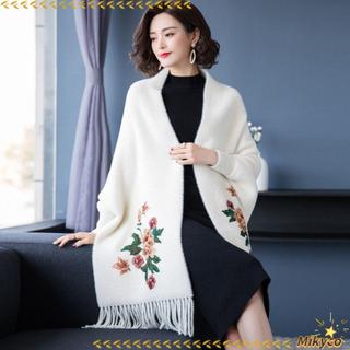 Khăn choàng cashmere thêu MKYCO, ấm áp mùa đông, thiết kế thanh lịch và thời trang dành cho nữ, phù hợp với dạ tiệc hoặc tiệc cưới.