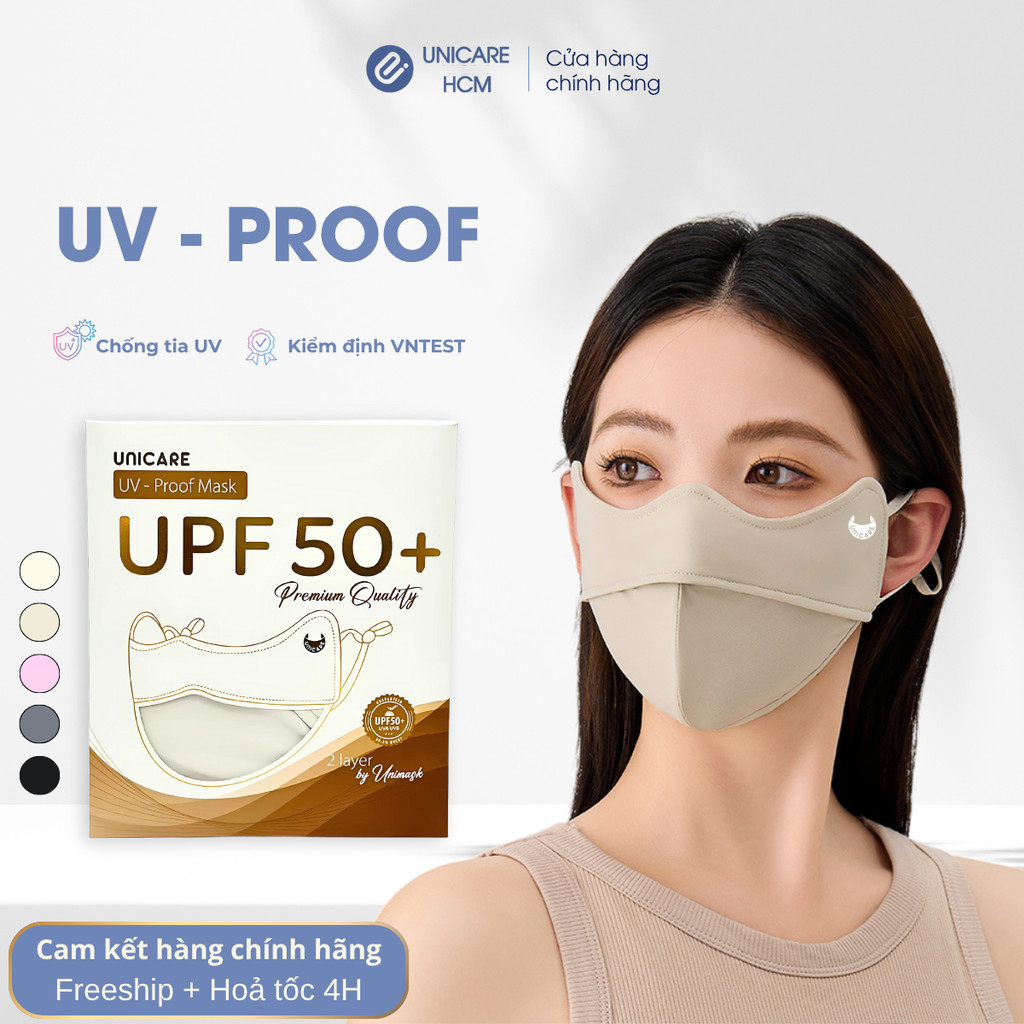 [Combo 3 chiếc] Khẩu trang UV-Proof UniCare chính hãng, vải mềm mịn, chống nắng, chống UV 99% | BigBuy360 - bigbuy360.vn