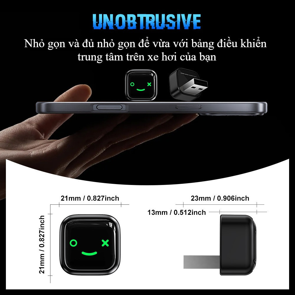 USB Hỗ Trợ Chuyển Đổi Kết Nối Apple Carplay,  Tương thích đa dạng xe,  Android Auto Không Dây Cho Ô Tô Xe Hơi