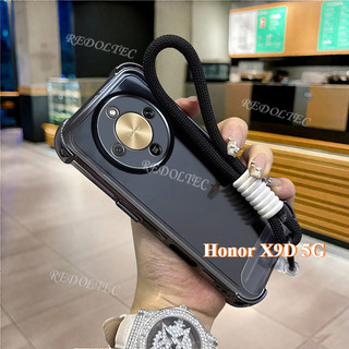 Ốp lưng Honor X9D 5G Vỏ trong suốt chống sốc có dây buộc 2025 Thiết kế mới Camera Protecion Vỏ điện thoại mềm siêu mỏng HonorX9D