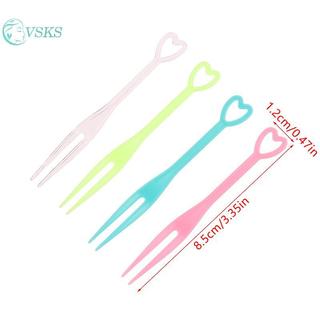 Chenlongshang 500 Chiếc Dùng Một Lần Trái Tim Trái Cây Nĩa Ăn Nhẹ Bánh Món Tráng Miệng Nhà Ăn Nhựa Thực Phẩm Trái Cây Chọn Tăm Bento Trang Trí Tiệc EN