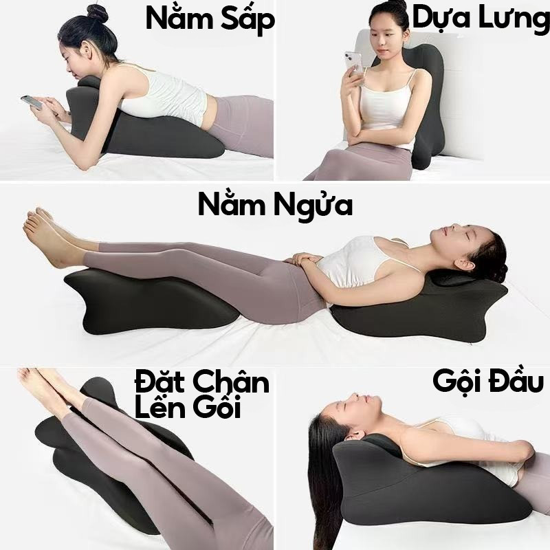 Gối Xốp Nhớ, Gối Tựa Lưng Công Thái Học Nằm Sấp, Sử Dụng Chơi Game, Thư Gian- Giúp Giảm Áp Lực Lên Cơ Thể