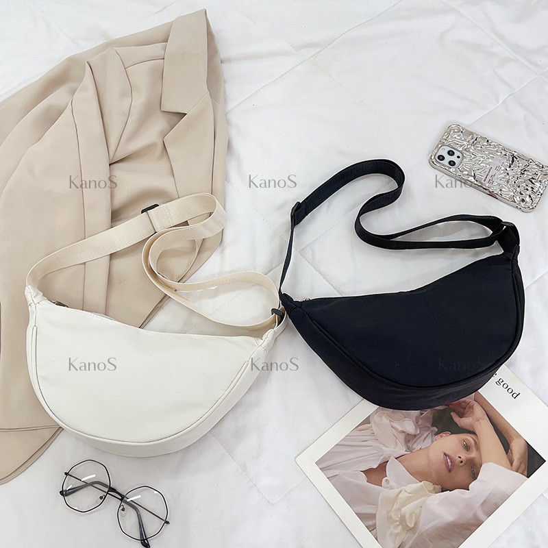 Kanos _ shop | Túi đeo chéo in Labbu - Túi đeo nửa mặt trăng thời trang cho túi đeo vai thông thường, hàng ngày có dây kéo dành cho thể thao ngoài trời, du lịch, đi bộ đường dài & cắm trại