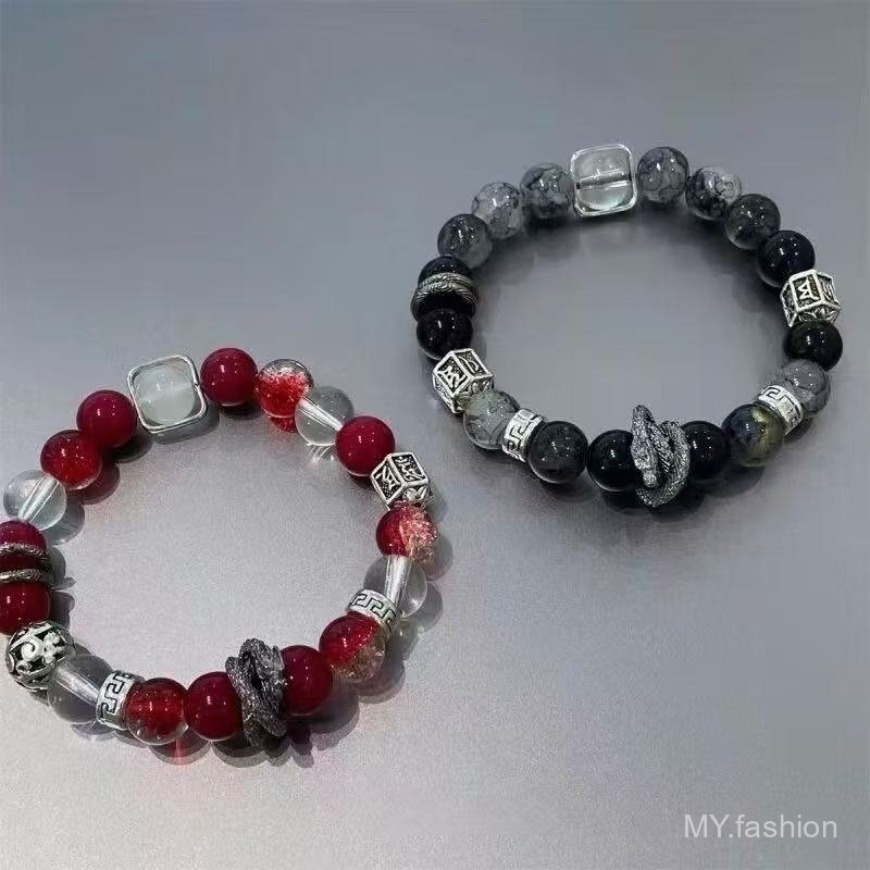 Vòng tay đính cườm thủy tinh Panlong thủ công, bộ đôi nguyên bản