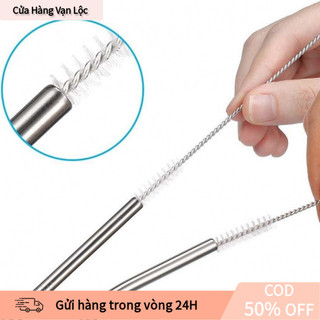 【vạn】SET Cọ Vệ Sinh Ống Nước Inox - Que Cọ Dài 23cm Loại Dày - Dụng Cụ Làm Sạch Ống Hút Bình Nước