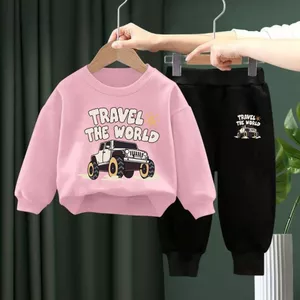 Bộ áo và quần hoạt hình trẻ em Bộ trang phục mùa thu cho bé trai bé gái Thời trang hai mảnh Bộ đồ thể thao phong cách