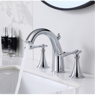 Kohler Finno K-8670T-4-CP Vòi nước nóng lạnh cao cấp toàn đồng hai tay cầm ba lỗ 8inch cho chậu rửa mặt