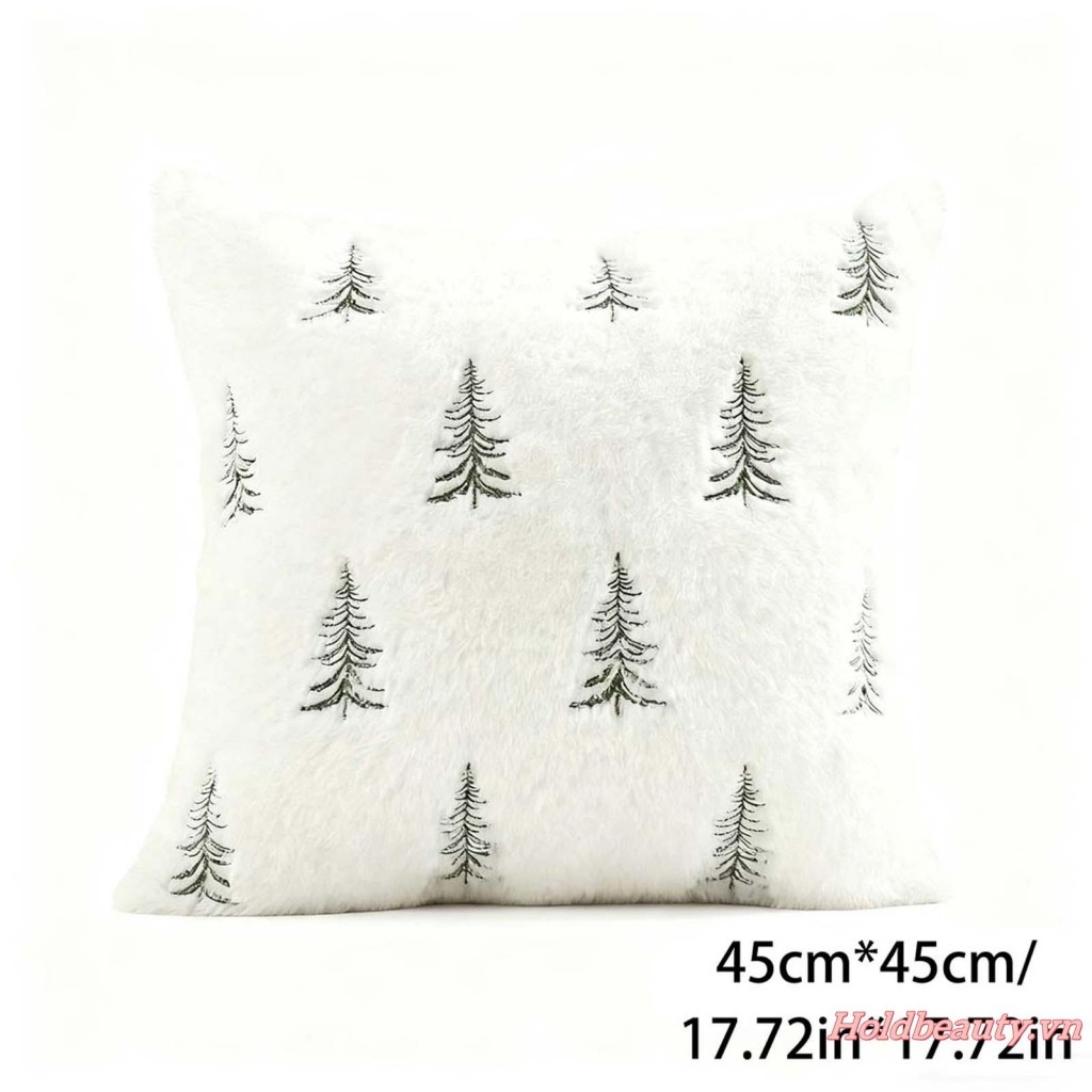 Giáng Sinh Vỏ Gối Thêu Cây Ném Gối Trang Trí Nhà Cho Sofa Phòng Ngủ