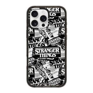 CASECASE X Stranger Things Logo Colle Case Black Edge Clear Hard Từ Hút Tác Động Dành Cho Apple IPhone 12 13 14 15 16 17 Pro Max Air Plus Có Hộp