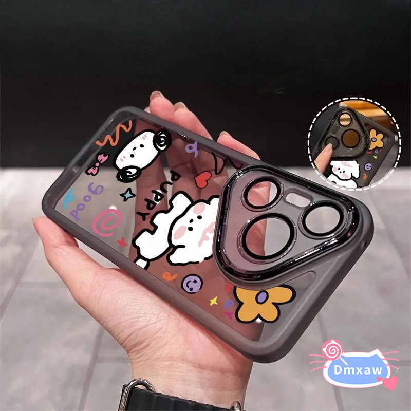 Ốp Điện Thoại Hình Chó Trắng Graffiti Dễ Thương Cho Motorola Moto Edge 70 60 60S 50 Ultra Pro Fusion 40 S50 Neo G Stylus 5G E15 E14 G15 G14 G05 G04 G4S Ống Kính Hoa Kính Vỏ Cứng