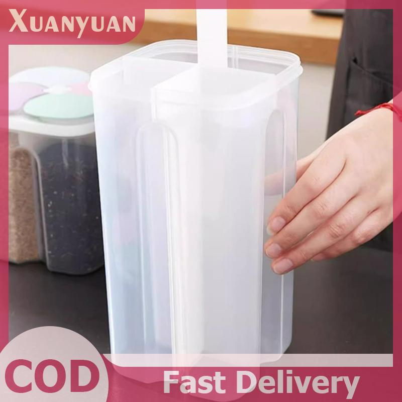 XUAN 1 Chiếc Bốn Hạt Và Ngũ Cốc Bảo Quản Trong Suốt Sắc Nét Đồ Dùng Nhà Bếp Chống Ẩm Ngăn Kín Nắp Mở Bình VN