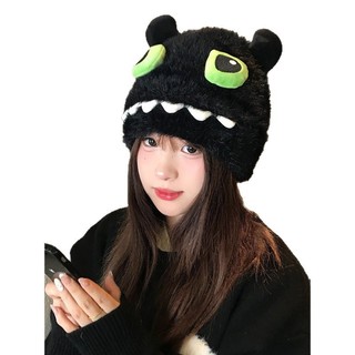 Mũ lông Toothless hoạt hình dễ thương nữ mùa đông - Mũ Lei Phong ấm che tai, dành cho đầu lớn, làm khuôn mặt nhỏ, thời trang