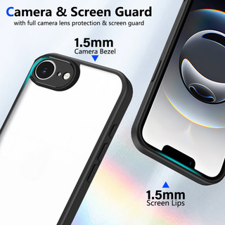 Dành cho iphone 16E / 17E / 7 / 8 Plus / X / Xs Max / XR Ốp điện thoại cứng trong suốt Khung silicon mềm chống rơi mỏng