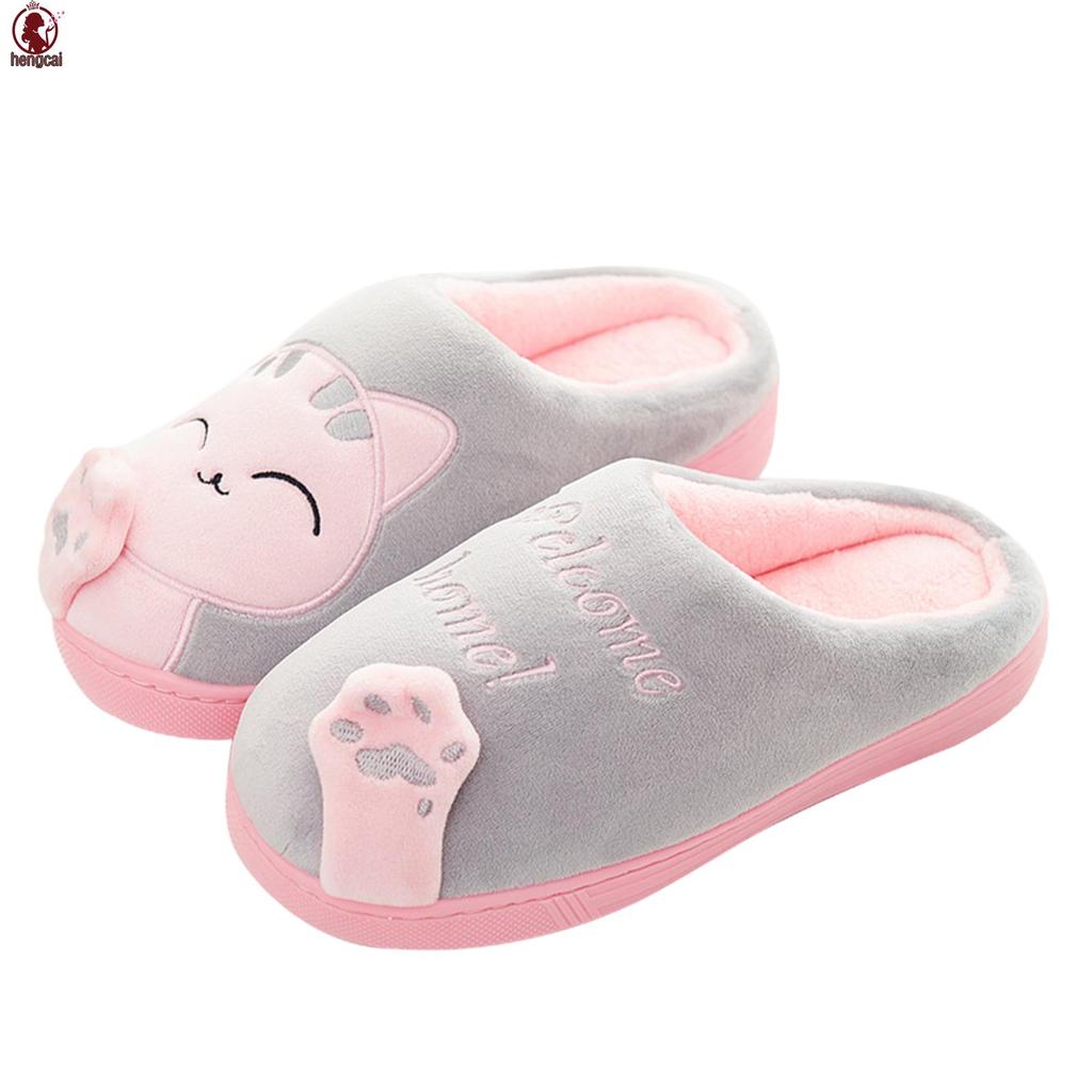 Hoạt Hình Sang Trọng Dép Lông Cừu Lót Ấm Áp Mùa Đông Kéo Giày Dành Cho Người Lớn Trong Nhà Giày