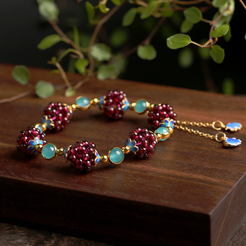 Vòng tay garnet tự nhiên đơn giản mới