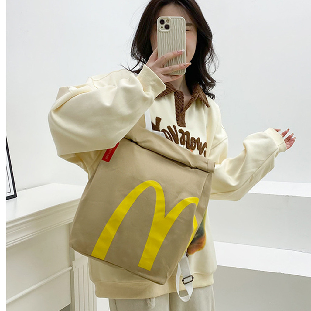 Túi đi học McDonald 's Túi giấy Ba lô hành lý dung tích lớn để du lịch mua sắm thể thao