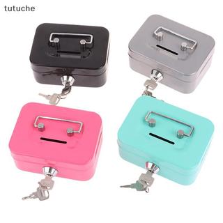Tutu Hộp An Toàn Tiền Hộp Tiền Mặt Chìa Khóa Kim Loại Tiền Ngân Hàng Nhỏ Hộp Khóa An Ninh Di Động Chắc Chắn Có Thể Khóa Hộp Đựng Đồng Xu VN
