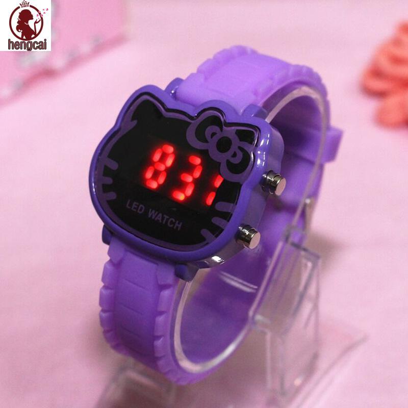 Đồng hồ kỹ thuật số LED đa chức năng Đồng hồ thạch anh hoạt hình Anime dễ thương cho con gái Son Girls Trẻ em Quà tặng