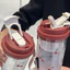 Bình Nước Trong Suốt 580ml Có Ống Hút – Dễ Thương, Chịu Nhiệt Tốt | Bibabibo