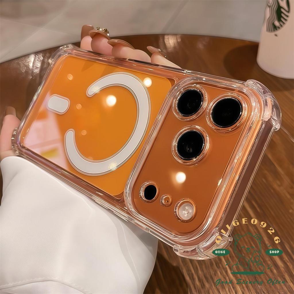 【 Ốp lưng iPhone17 】 Vỏ điện thoại từ tính túi khí Acrylic chống rơi iphone17 Pro Max16 15 14 13 cho vỏ iPhone Vỏ mềm silicon TPU chống sốc