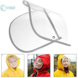 Chenlongshang Bảo Vệ Có Thể Thay Thế Mũ Vành Trong Suốt Áo Mưa Áo Khoác Bảo Vệ Mặt Poncho Trong Suốt Chống Mưa EN