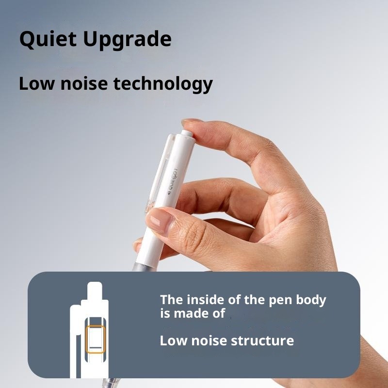 Im Lặng Báo Chí Gel Bút Thẳng Chất Lỏng Loại 0.5mmST Đầu Nhanh Khô Bàn Chải Câu Hỏi Bút Đen Văn Phòng Phải-Có