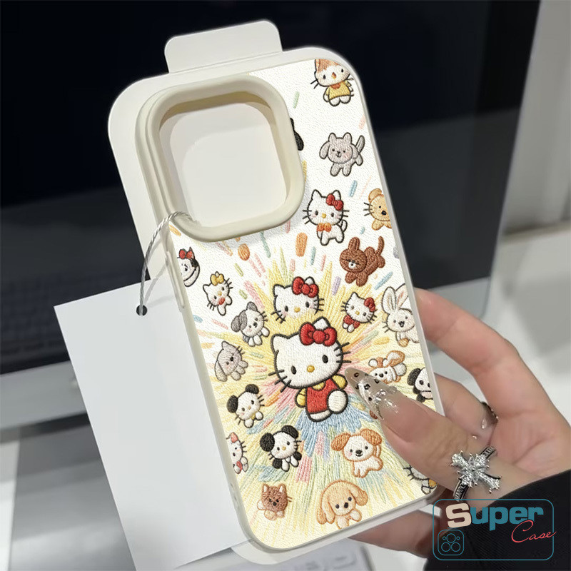 Ốp Lưng Tương Thích Cho IPhone 16 11 17 13 15 14 12 Pro Max 14 16 13 15 17 12 Pro 16 14 15 Plus XR X XS Max Thời Trang Ngọt Ngào Dễ Thương Hello Kitty Cat Puppy Bìa Mềm