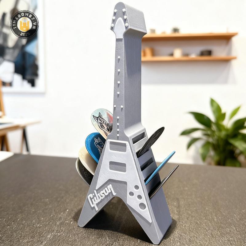 {TB & Bag} Hộp đựng đàn guitar in 3D Hộp đựng dụng cụ sắp xếp Hộp đựng đàn guitar Pick Giải pháp lưu trữ thiết kế di động.