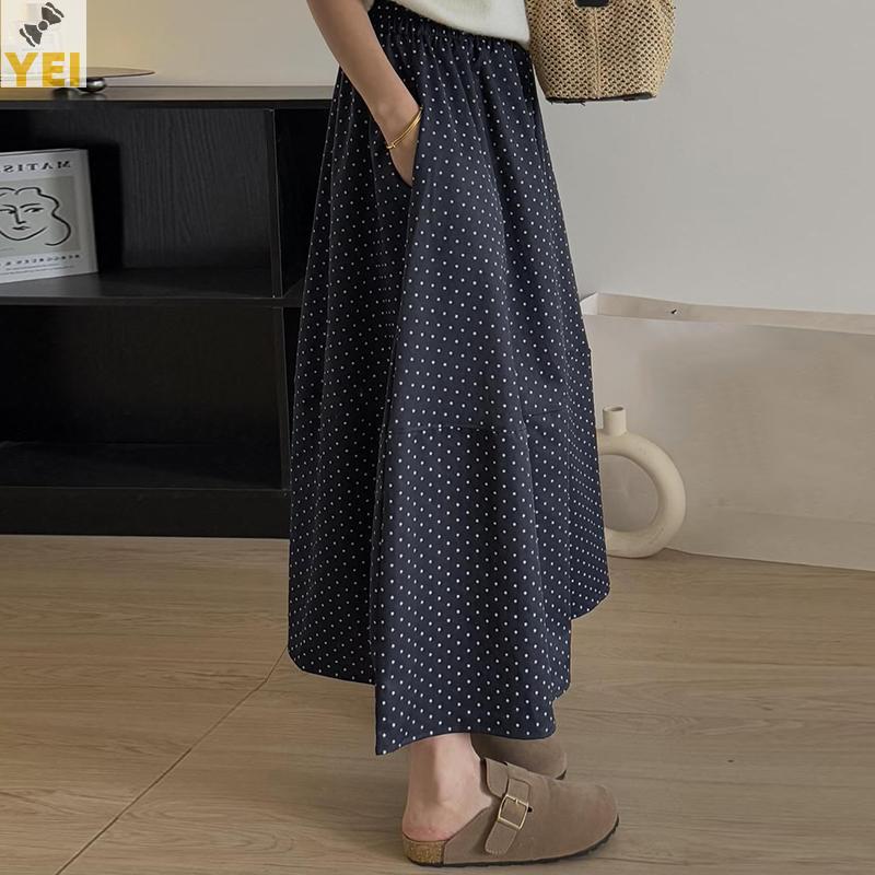 < YEI > Váy dài chấm bi dáng rộng thời trang mùa hè cho nữ mới