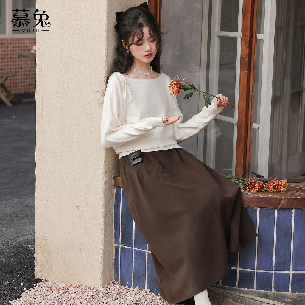 Mutu Retro Màu Cà Phê Chữ a Váy Nữ Mùa Xuân 2026 Phong Cách Mới Nhỏ Cao Cấp Ôm Hơn Nhìn Giữa Chiều Dài Váy