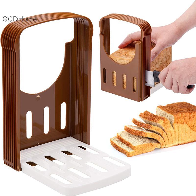 GCDHome Bánh mì nướng có thể điều chỉnh Máy thái bánh mì Giá đỡ có thể gập lại Dụng cụ cắt bánh Hướng dẫn cắt lát nhựa Dụng cụ nhà bếp tiện ích HOT