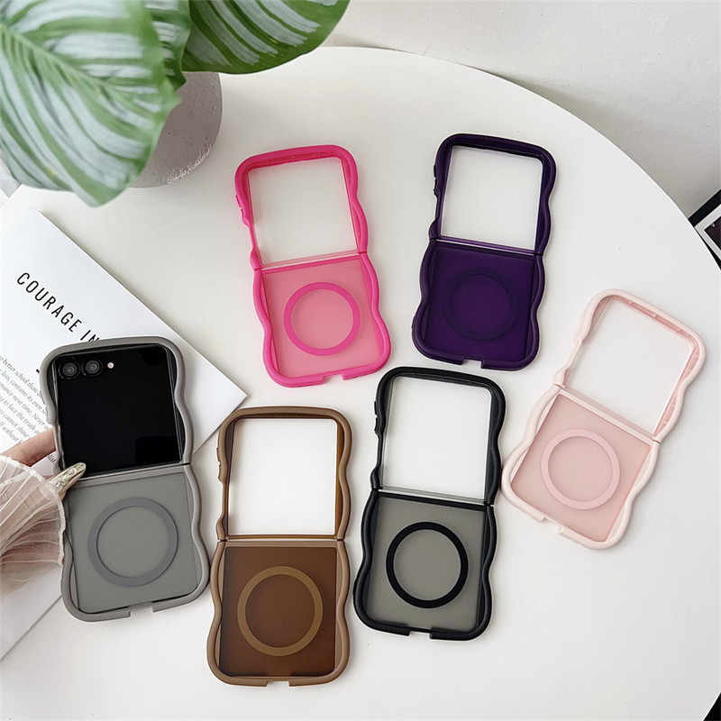 Ốp điện thoại mờ từ tính Big Wave thời trang cho Samsung Galaxy Z Flip 7 Z Flip 7FE Z Flip 6 Z Filp 5 Z Flip 4 Z Flip 3 Ốp lưng mờ mờ trong suốt