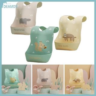 DE 20xCartoon Yếm nhỏ giọt in hình động vật có túi Khăn nước bọt thấm hút cao cho bé