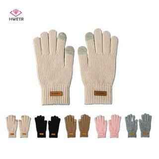 Găng tay cashmere dệt kim dành cho nữ, lót lông cừu dày ấm áp, phù hợp với thời tiết lạnh và phong cách Hàn Quốc