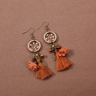 Bông tai handmade bohemian dài phong cách dân tộc retro đơn giản cá tính phù hợp với phụ nữ