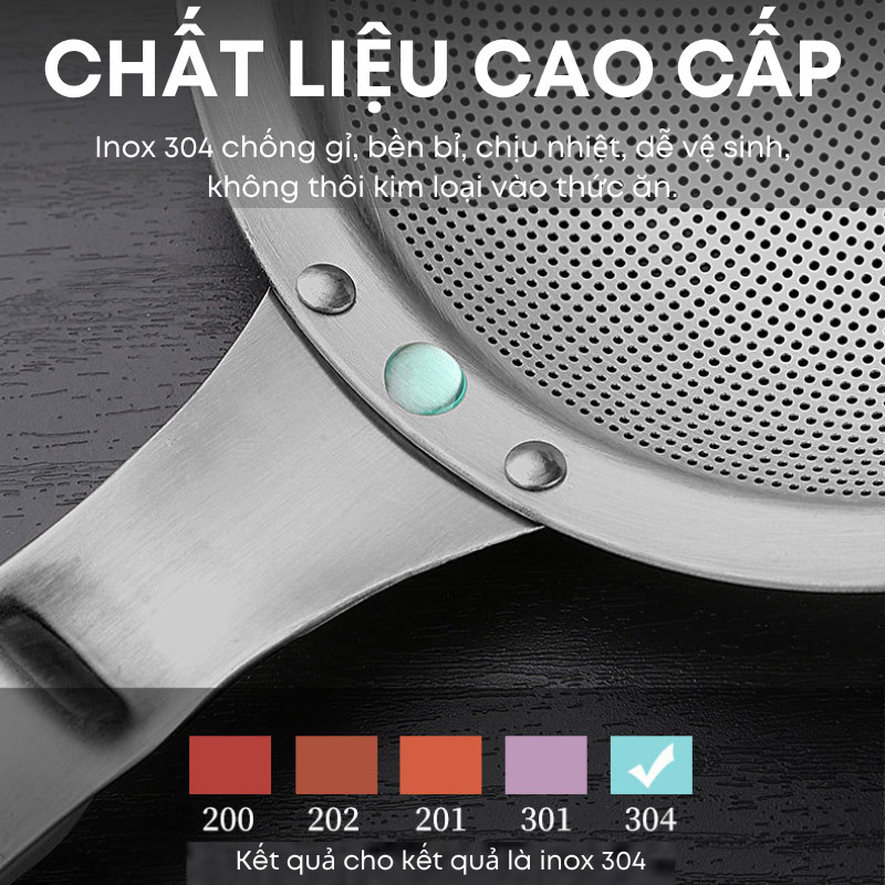 Rây Lọc Inox 304 Nguyên Khối Siêu Mịn KOOBEE– Lọc Cháo, Lọc Cua, Lọc Sữa Hạt, Muôi Vớt Lẩu | 344