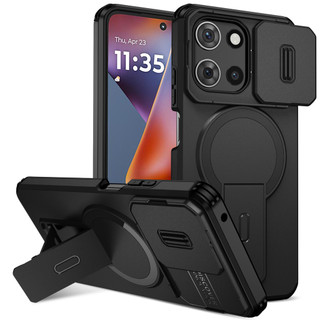 Dành cho Motorola Moto G 5G 2025 / G Play 5G 2026 / G Power 2025 / G Stylus 2025 Ốp điện thoại có nắp máy ảnh trượt Chân đế phía sau từ tính Vỏ mỏng chống sốc
