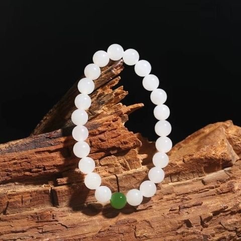 Vòng tay hình tròn trơn tươi mát đơn giản phong cách Trung Quốc